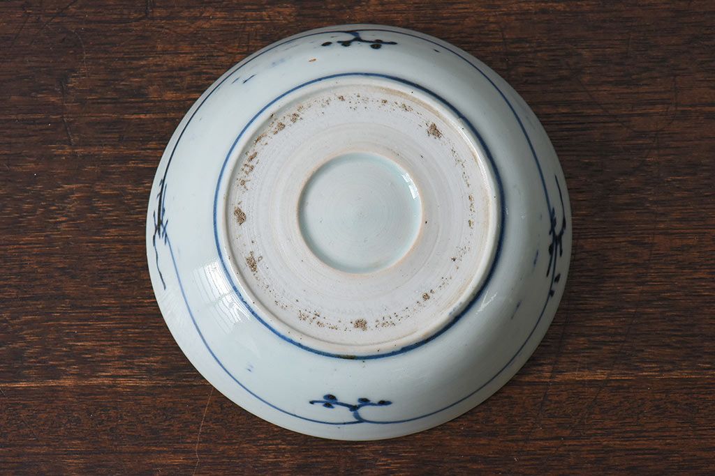 アンティーク雑貨　江戸期　古伊万里　染付蛸唐草　なます皿(和食器)(2)