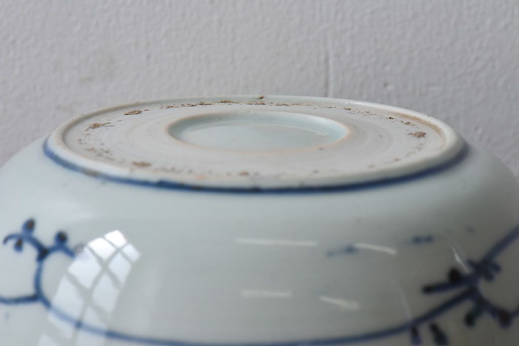 アンティーク雑貨　江戸期　古伊万里　染付蛸唐草　なます皿(和食器)(2)