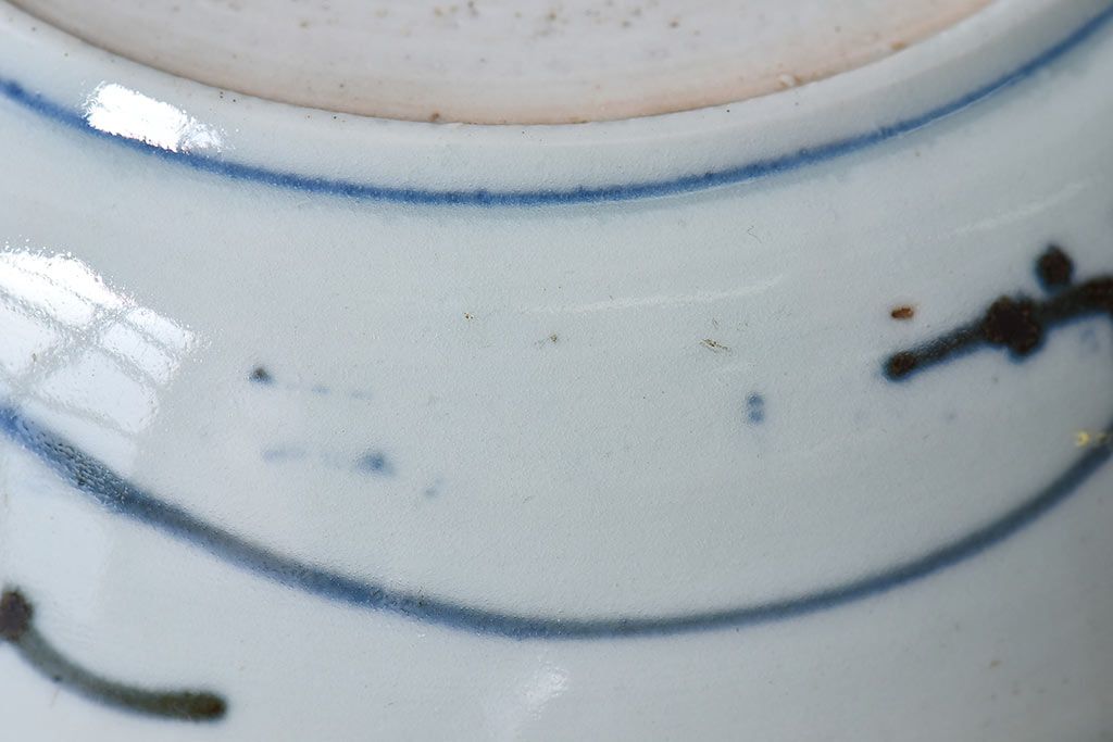 アンティーク雑貨　江戸期　古伊万里　染付蛸唐草　なます皿(和食器)2枚セット(1)
