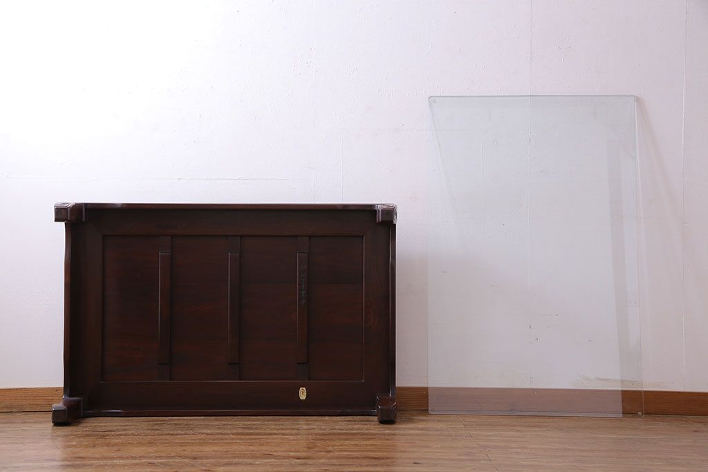 中古美品　大阪唐木指物　職人の手仕事の良さが感じられるローテーブル(座卓、テーブル)(定価約90万円)