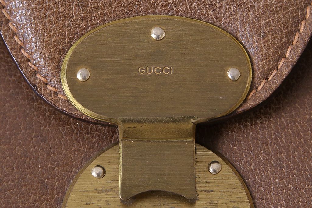 アンティーク雑貨　オールドグッチ(GUCCI)　箱型のデザインがおしゃれなバッグ(鞄)