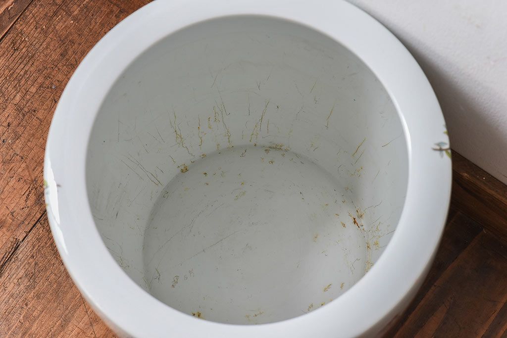 アンティーク雑貨　ノリタケ(日陶・則武)　華やかな色遣いの壱型火鉢(手あぶり、鉢カバー)