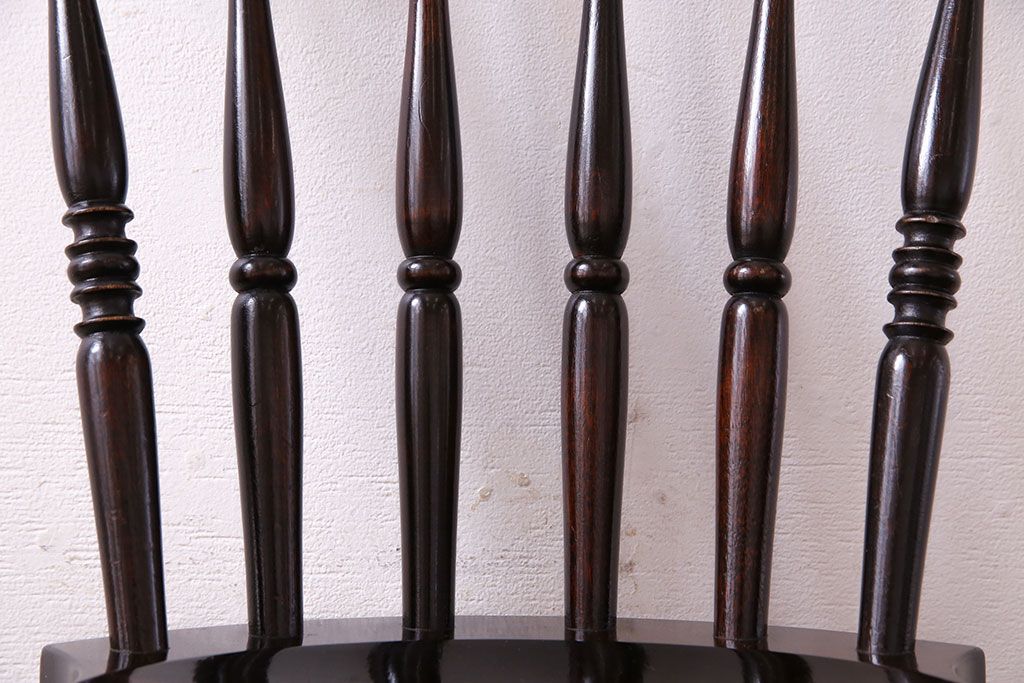 中古　松本民芸家具　SP型　艶のある質感が美しいスピンドルチェア(ダイニングチェア、椅子)(3)