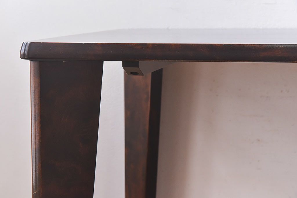 中古　北海道民芸家具　#404 すっきりとしたフォルムの高座卓(ダイニングテーブル、机)