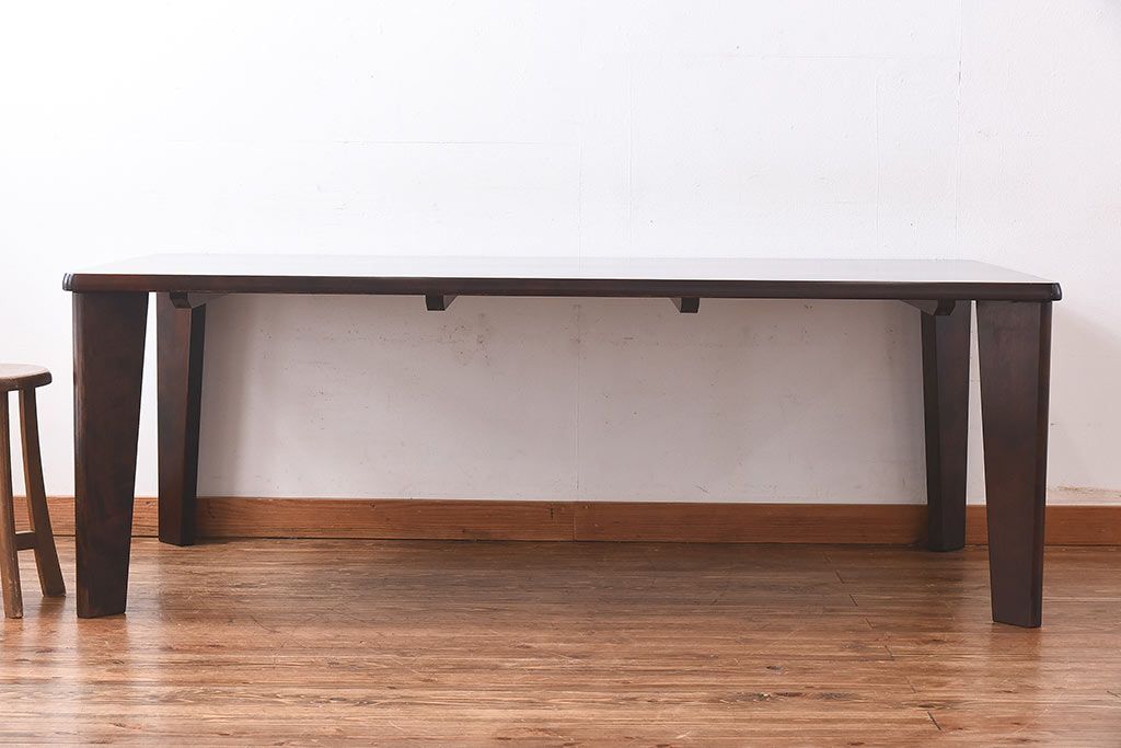 中古　北海道民芸家具　#404 すっきりとしたフォルムの高座卓(ダイニングテーブル、机)