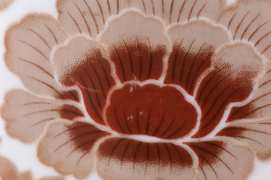 アンティーク雑貨　中古　オールドノリタケ(則武・日陶)　菊牡丹文がレトロな火鉢(鉢カバー、手あぶり)