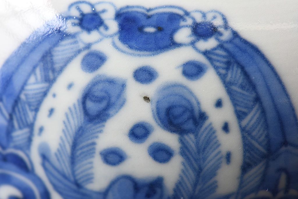 アンティーク雑貨　江戸期　古伊万里　染付　雲龍文　深鉢(深皿)(2)