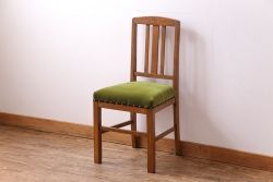 アンティーク家具　和製アンティーク　落ち着きのある色味のナラ材のチェア(椅子、ダイニングチェア)(3)