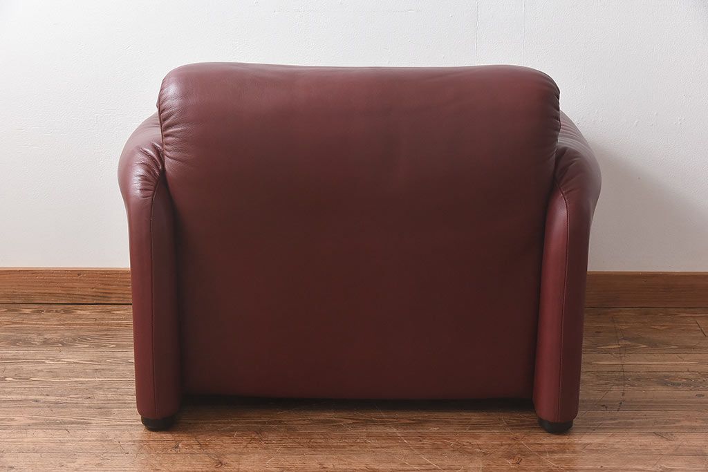 中古　Cassina(カッシーナ)　MARALUNGA(マラルンガ)　本革　FY革　1Pソファ(定価約100万円)