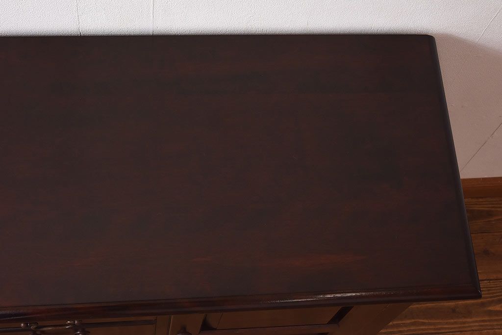 中古　松本民芸家具　A型サイドボード(リビングボード、キャビネット、ローボード)(定価約32万円)(1)