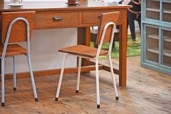 ペイント家具　ナラ材　ナチュラルな雰囲気漂うシンプルなチェア(イス、椅子)(2)