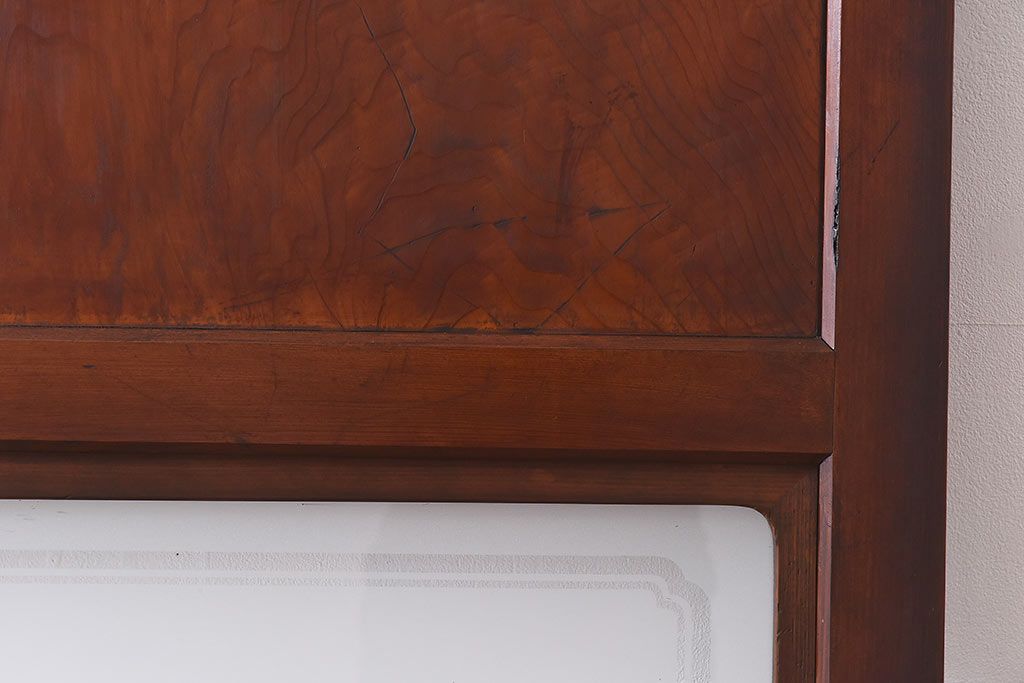 和製アンティーク　杉材　素朴な雰囲気のガラス帯戸(引き戸、建具)(1)