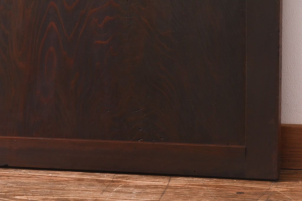 和製アンティーク　杉材　素朴な雰囲気のガラス帯戸(引き戸、建具)(1)