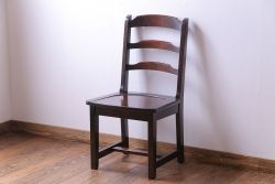中古　北海道民芸家具　HM620　滑らかな質感が美しいラダーバックチェア(椅子、ダイニングチェア)(2)