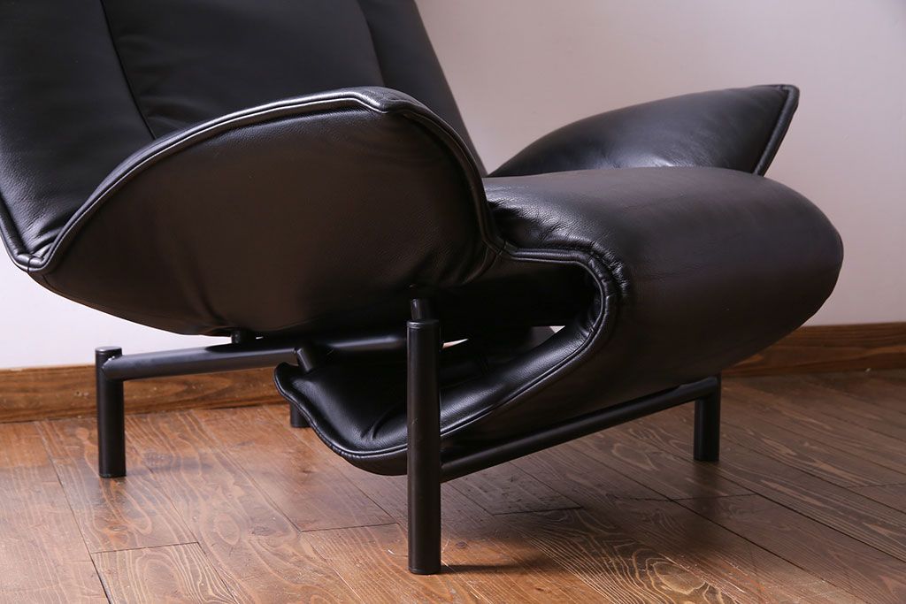 中古　Cassina(カッシーナ)　VERANDA(ヴェランダ) 黒革　1Pソファ(定価約80万円)