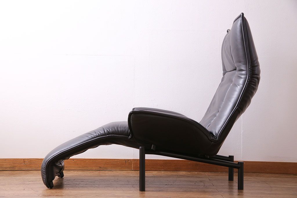 中古 Cassina(カッシーナ) VERANDA(ヴェランダ) 黒革 1Pソファ