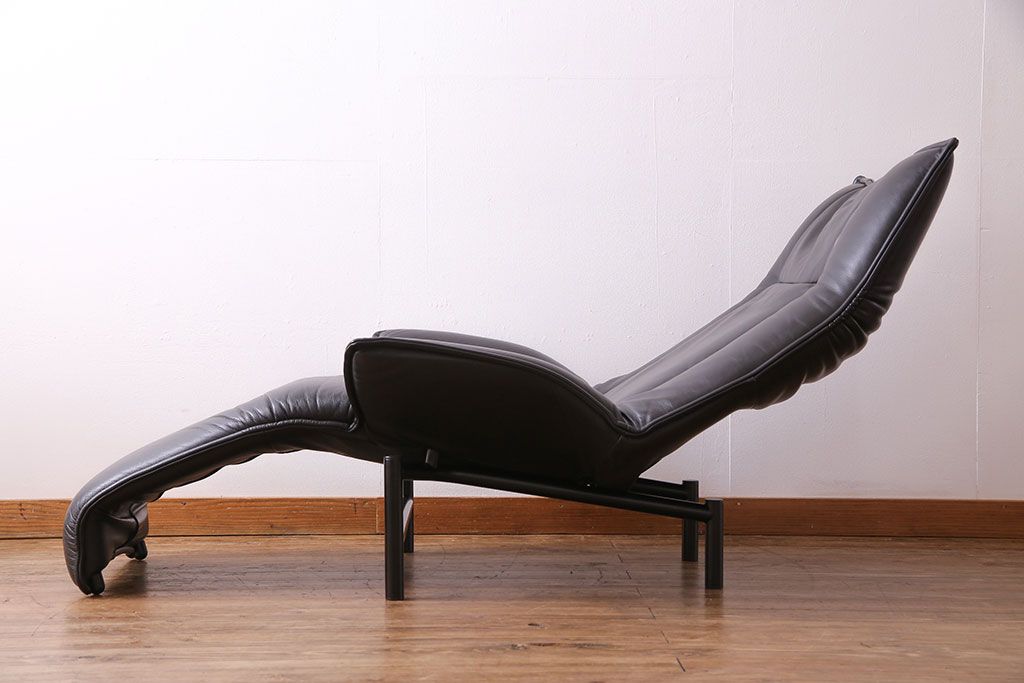 中古　Cassina(カッシーナ)　VERANDA(ヴェランダ) 黒革　1Pソファ(定価約80万円)