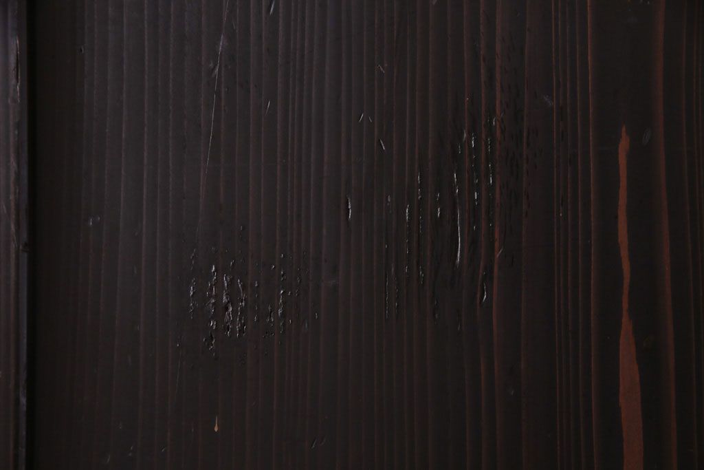 古民具・骨董　古い木の渋さが魅力の帯戸(板戸、引き戸、建具)4枚セット