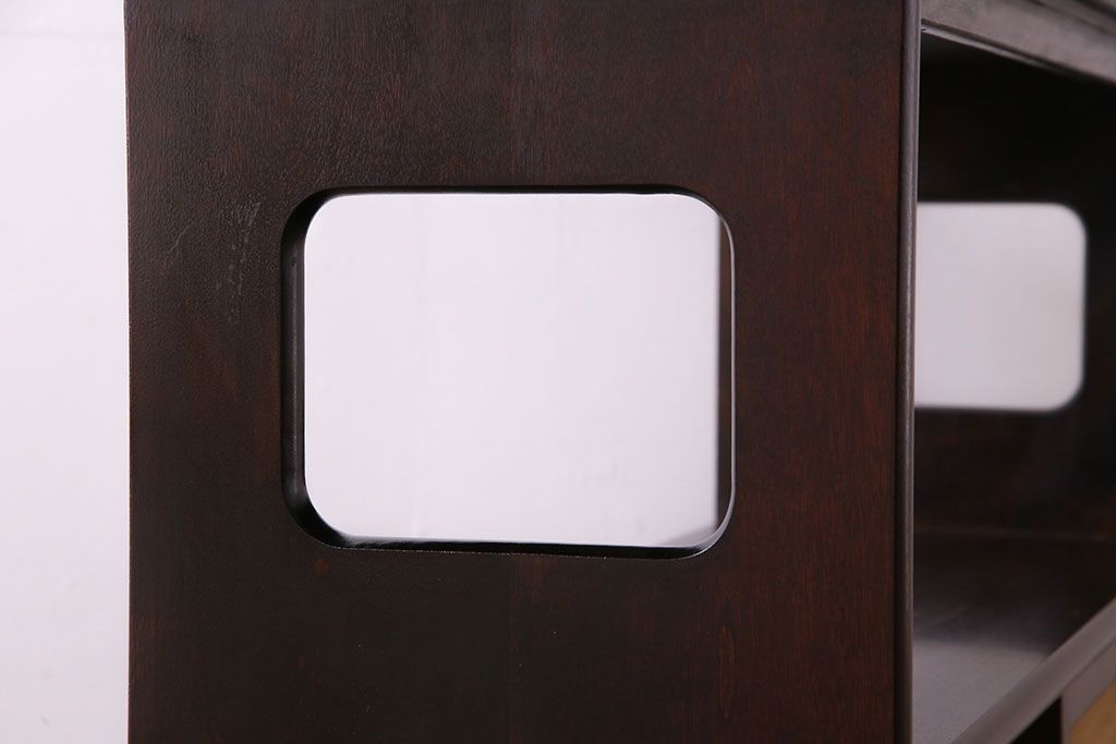 中古美品　松本民芸家具　上質な221型クズ布茶タンス2(定価約21万8千円)(1)