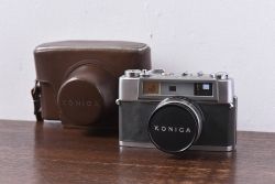 アンティーク雑貨　ビンテージカメラ　ケース付き　小西六　KONICA(コニカ) J