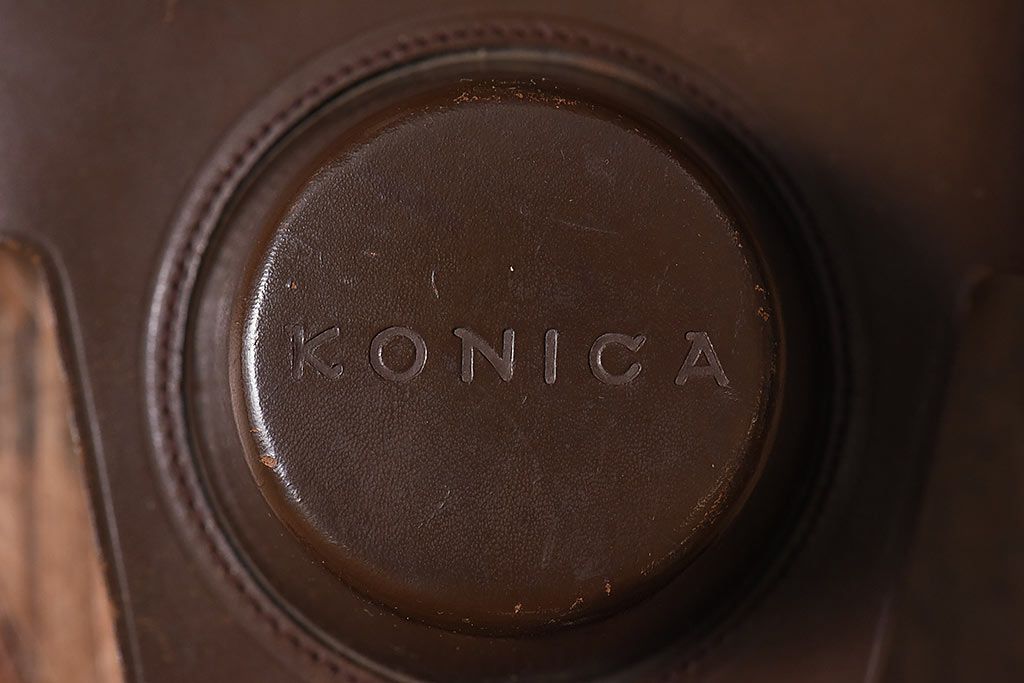 アンティーク雑貨　ビンテージカメラ　ケース付き　小西六　KONICA(コニカ) J