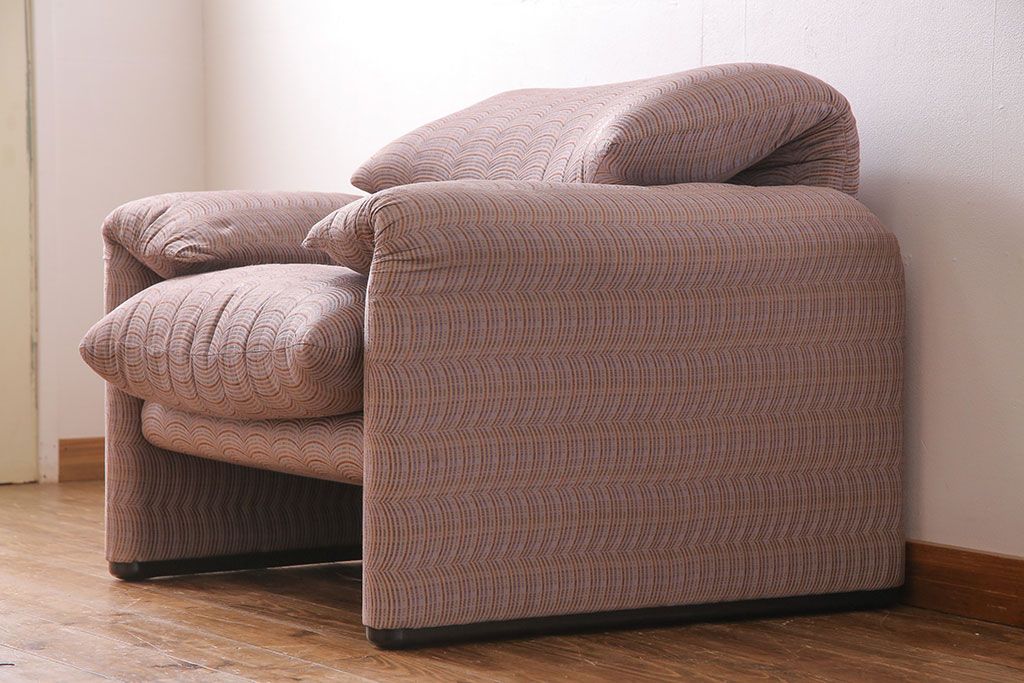 中古　Cassina(カッシーナ)　MARALUNGA(マラルンガ)　ファブリック 1Pソファ(一人掛け)(定価約50万円)