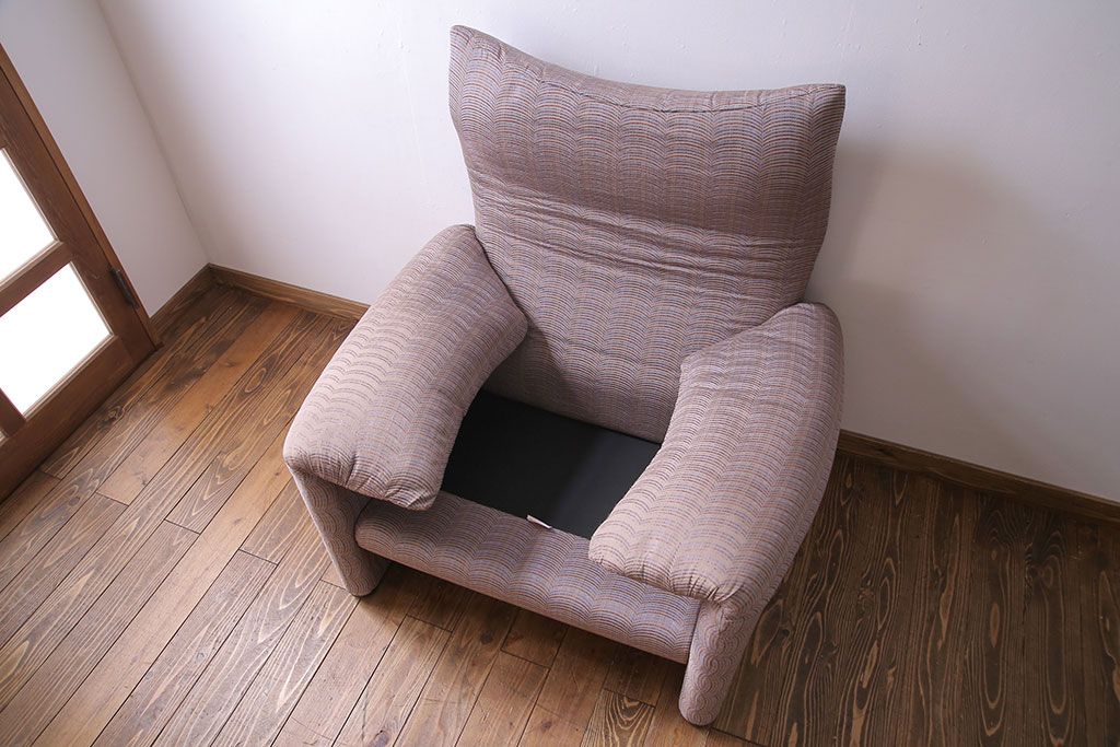 中古　Cassina(カッシーナ)　MARALUNGA(マラルンガ)　ファブリック 1Pソファ(一人掛け)(定価約50万円)
