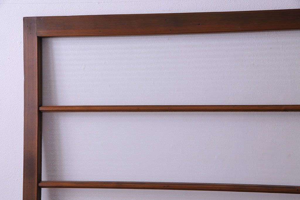 昭和中期　銀モールガラス入りのシンプルなガラス戸(引き戸、建具)2  枚セット
