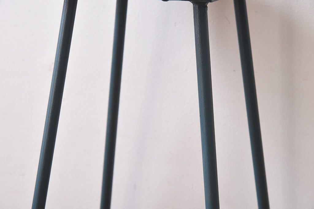 アンティーク雑貨　ラフジュ工房オリジナル　濃い色味のペイント!鉄脚丸スツール(椅子、チェア)