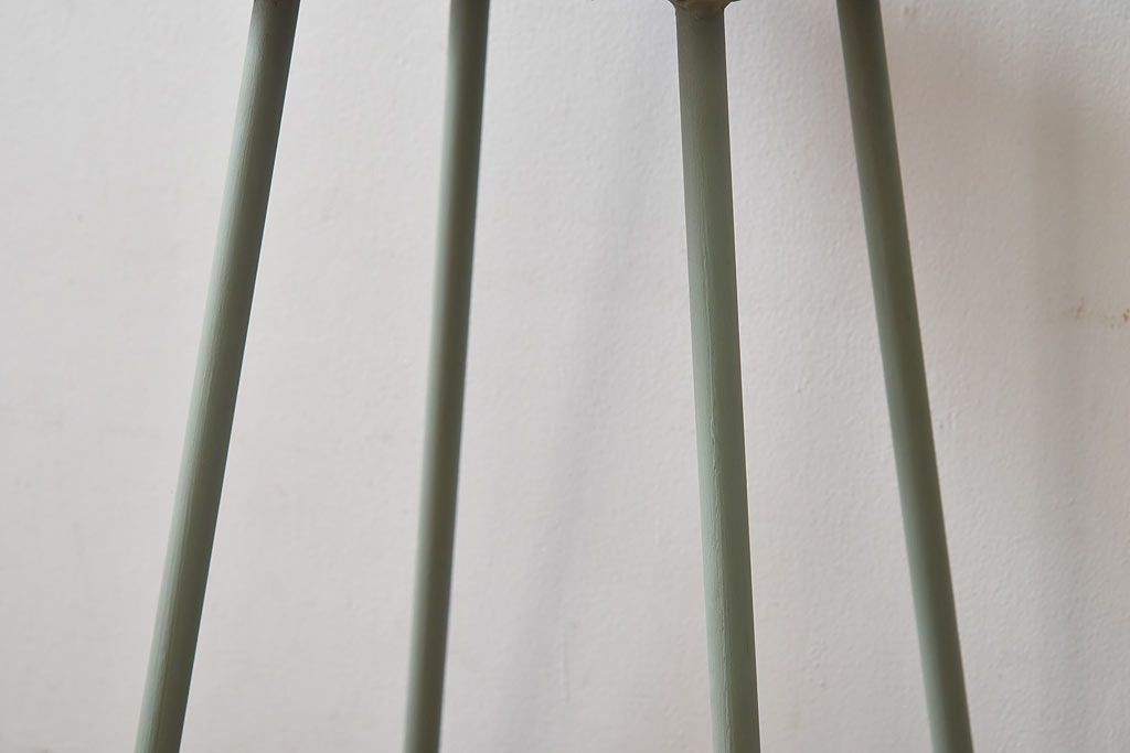 アンティーク雑貨　ラフジュ工房オリジナル　ナチュラルペイントが愛らしい鉄脚丸スツール(椅子、チェア)