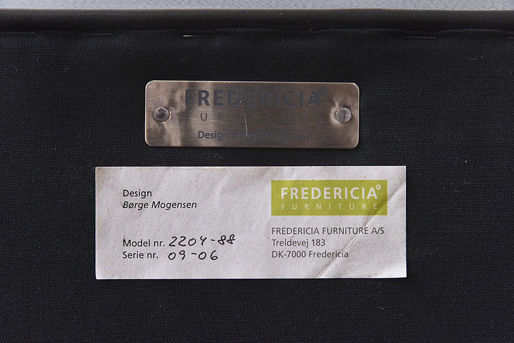 正規品　FREDERICIA(フレデリシア)　ボーエ・モーエンセン　2204　ウィングバックチェア(定価約120万円)(ウイングバックチェア)