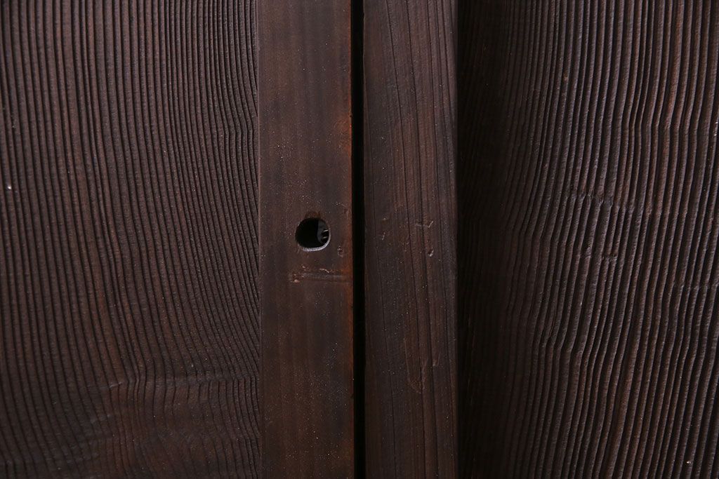 異なるガラスの組み合わせが味わい深い格子戸(引き戸、ガラス戸)4枚セット