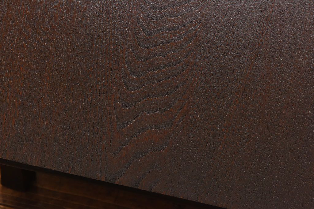 レトロ家具　昭和レトロ　栓材　力強い木目と深い色合いの角ちゃぶ台(座卓、ローテーブル)