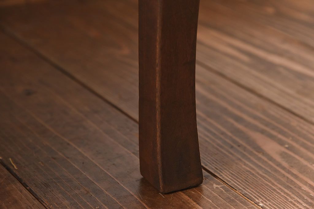 レトロ家具　昭和レトロ　栓材　力強い木目と深い色合いの角ちゃぶ台(座卓、ローテーブル)