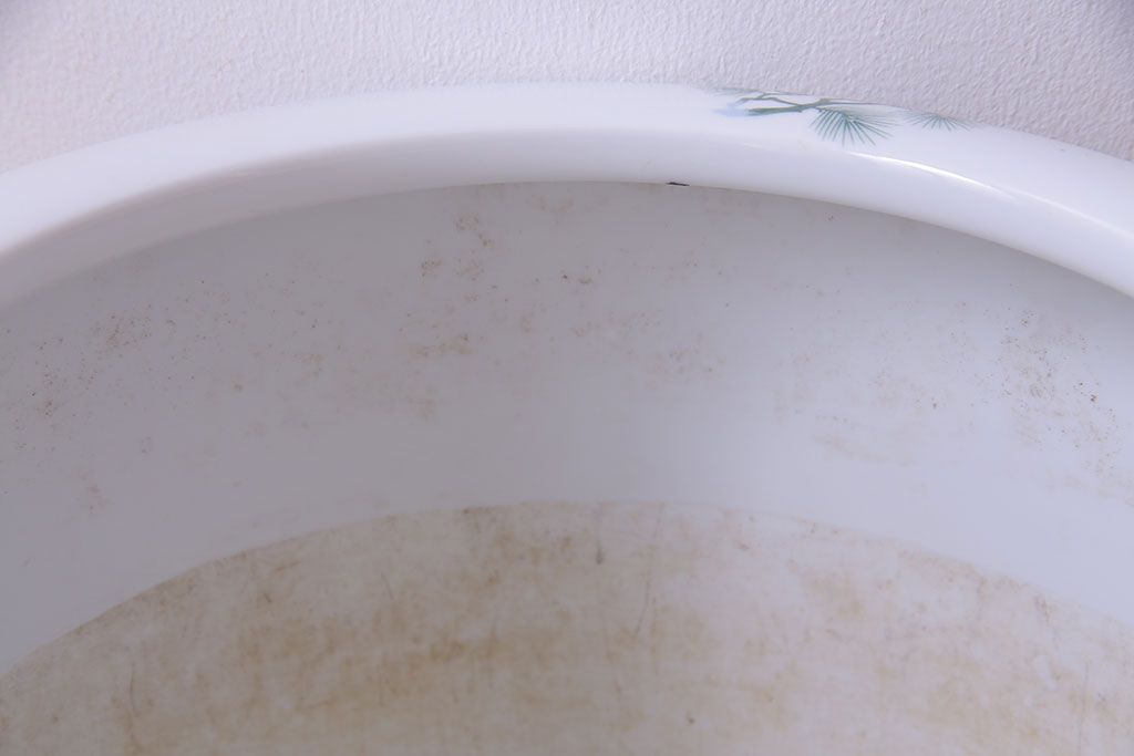 アンティーク雑貨　オールドノリタケ(則武・日陶)　星RC印　松・鳳凰図　上品な火鉢(手あぶり)