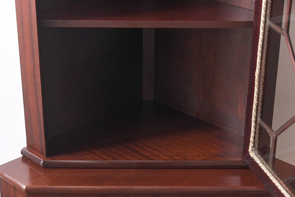 ヴィンテージ家具　イギリスビンテージ　マホガニー材　コーナーラック(飾り棚、戸棚)