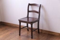 中古美品　北海道民芸家具　HM686 シンプルな小振りのチェア(ダイニングチェア、椅子、板座チェア)(定価約6万円)