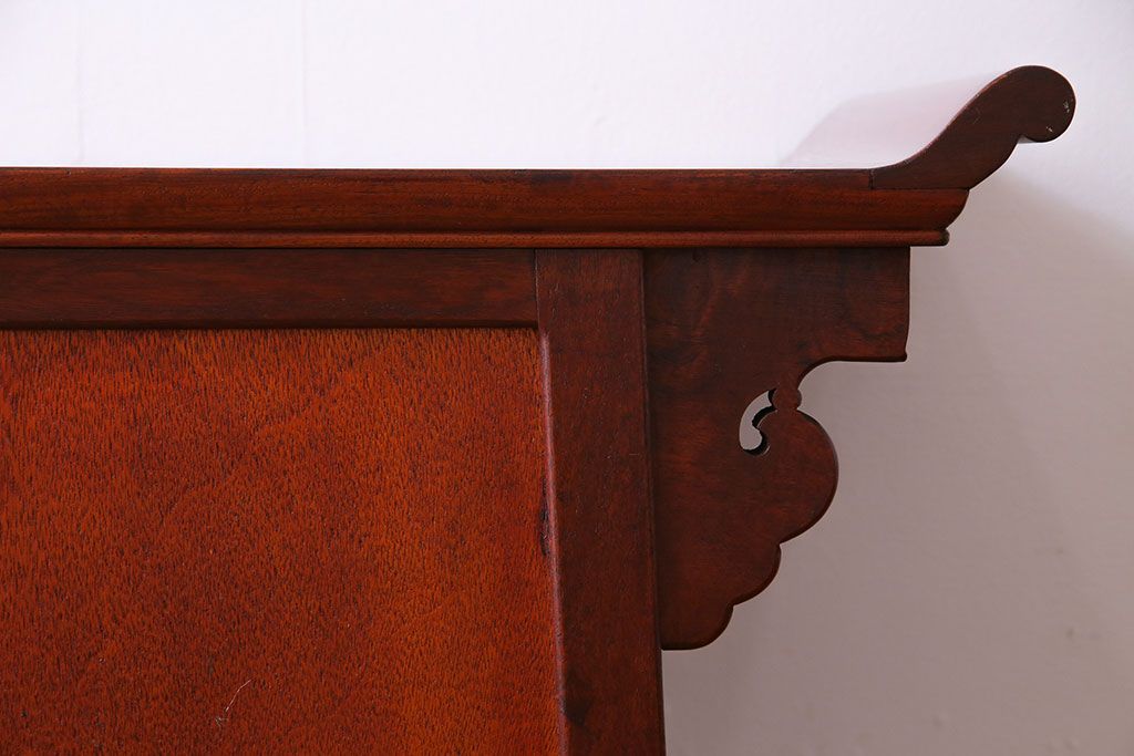アンティーク家具　唐木　花梨材　赤みがかった色合いが美しいサイドテーブル(チェスト、収納棚、カリン材)