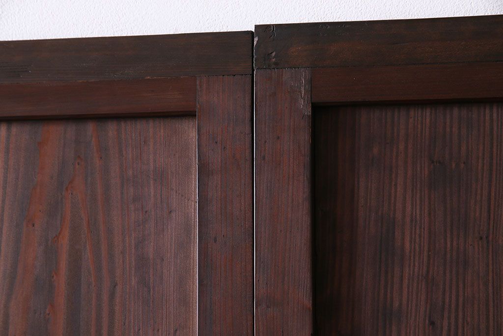 昭和初期　美品　杉材　味わい深い風合いが魅力の障子戸(引き戸、建具)4枚セット(1)