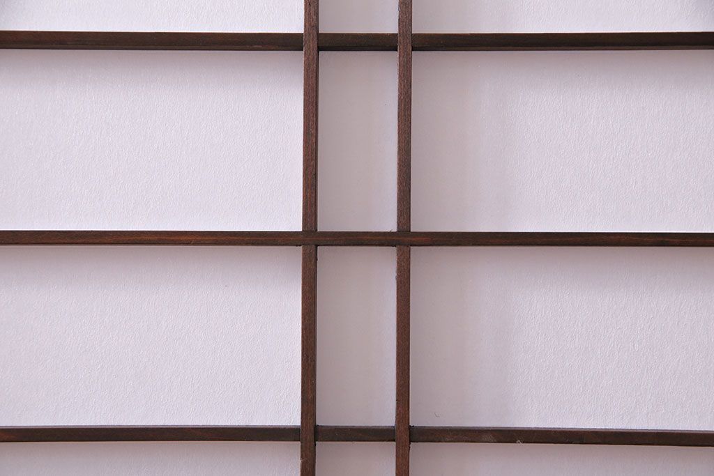 昭和初期　美品　杉材　味わい深い風合いが魅力の障子戸(引き戸、建具)4枚セット(1)