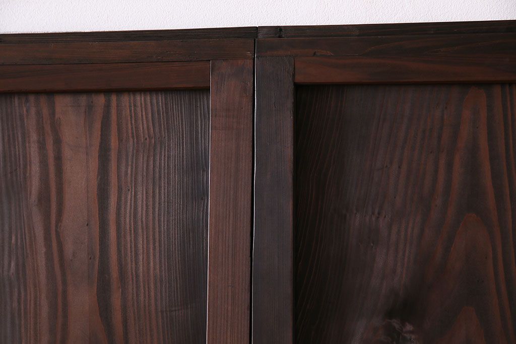 昭和初期　美品　杉材　味わい深い風合いが魅力の障子戸(引き戸、建具)4枚セット(1)