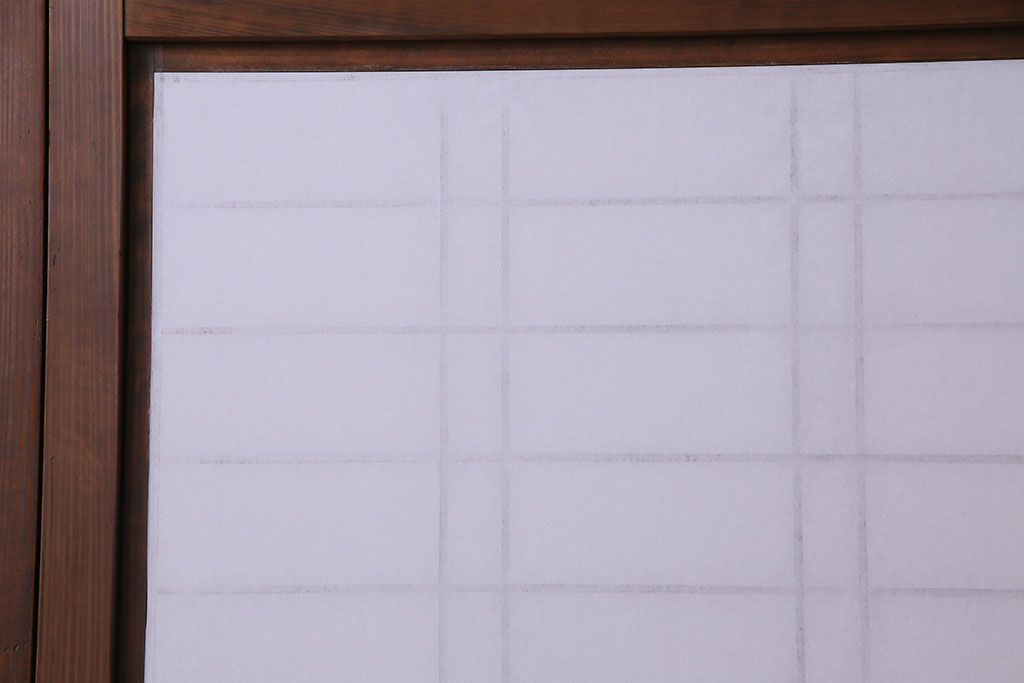 昭和初期　美品　杉材　味わい深い風合いが魅力の障子戸(引き戸、建具)4枚セット(1)