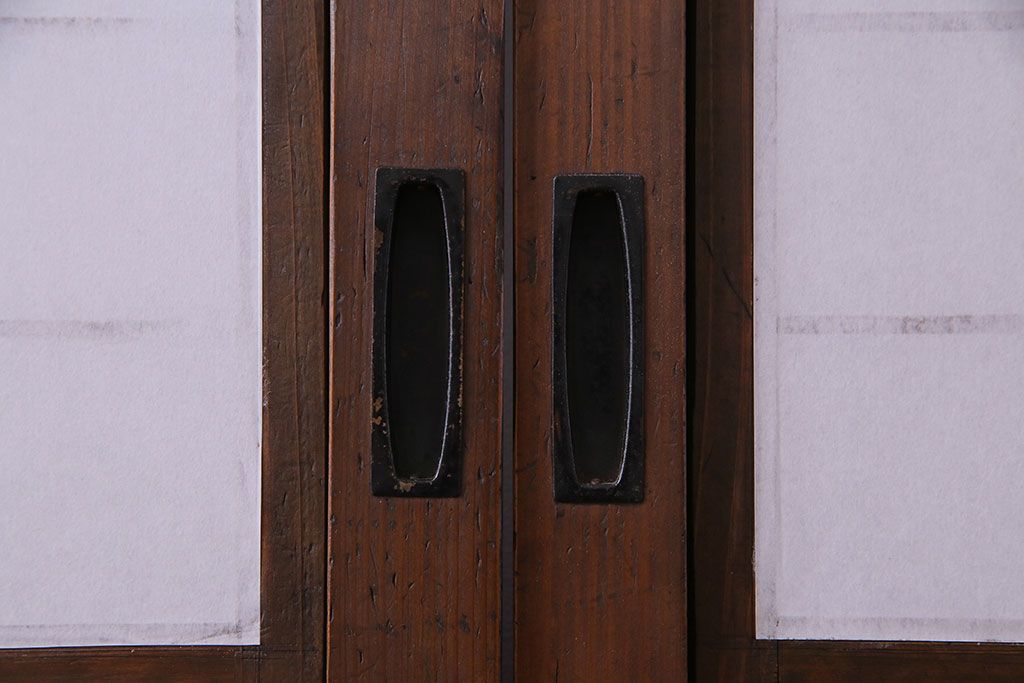 昭和初期　美品　杉材　味わい深い風合いが魅力の障子戸(引き戸、建具)4枚セット(1)