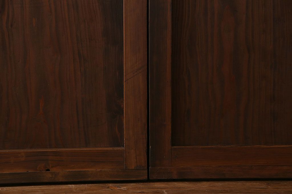 昭和初期　美品　杉材　味わい深い風合いが魅力の障子戸(引き戸、建具)4枚セット(1)