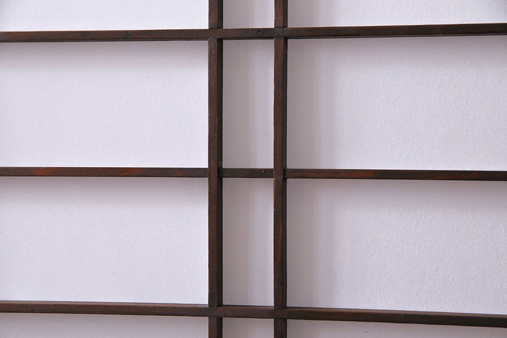 昭和初期　美品　杉材　味わい深い風合いが魅力の障子戸(引き戸、建具)4枚セット(2)