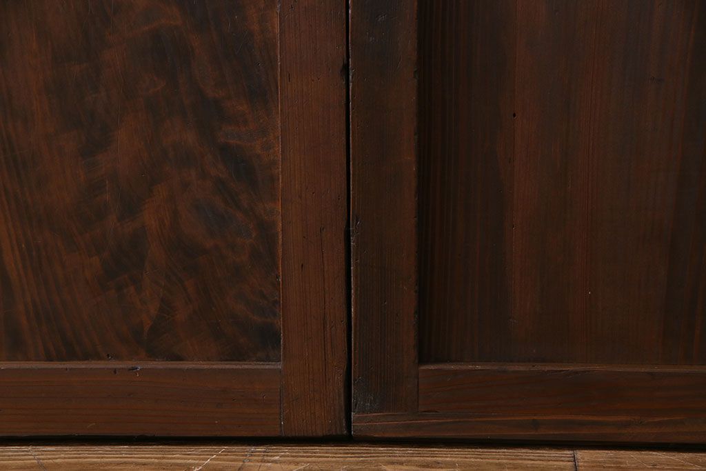 昭和初期　美品　杉材　味わい深い風合いが魅力の障子戸(引き戸、建具)4枚セット(2)