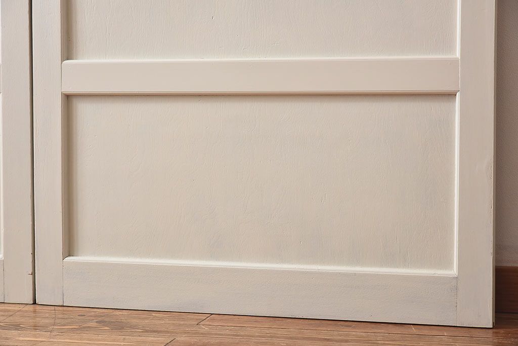 ペイント家具　ラフジュ工房オリジナルステンドグラス　結霜ガラスとステンドグラスがおしゃれな引き戸(建具)2枚セット
