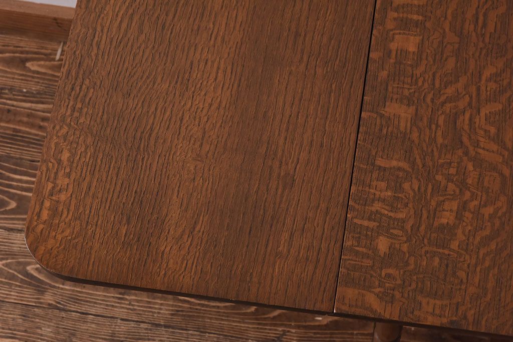ヴィンテージ家具　イギリス　ビンテージ　オーク材　小振りのゲートレッグテーブル(バタフライテーブル、エクステンションテーブル、サイドテーブル)