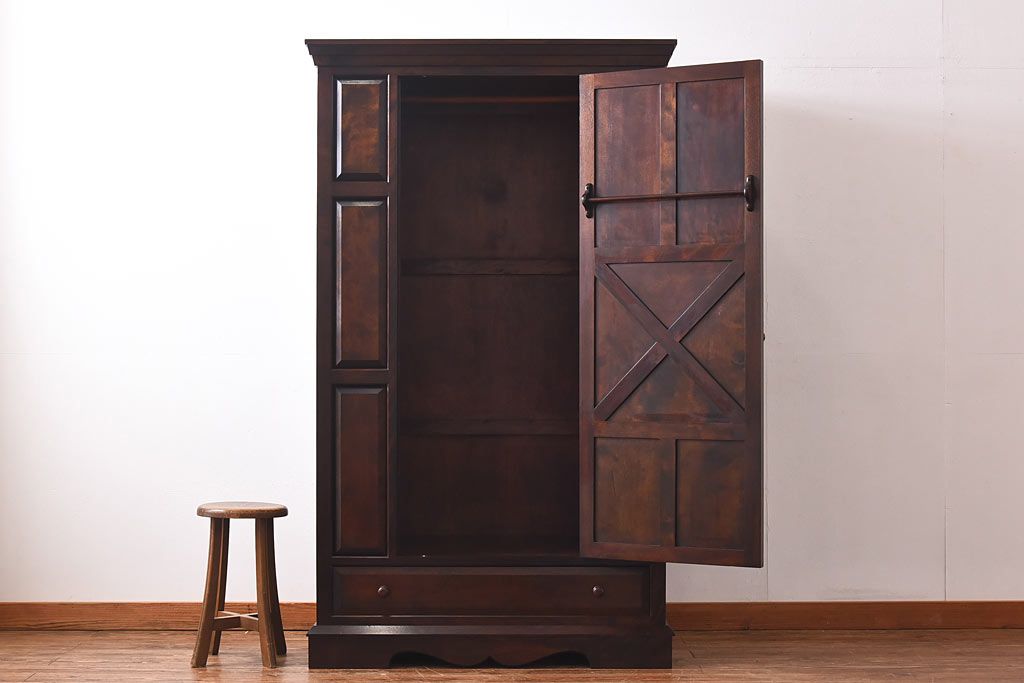 中古美品　松本民芸家具　#501型洋服タンス(ワードローブ、衣装箪笥、収納棚)(定価約40万円)