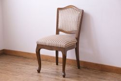 中古　イタリア家具　クラシカルなデザインの布張りダイニングチェア(椅子、ワークチェア)(2)